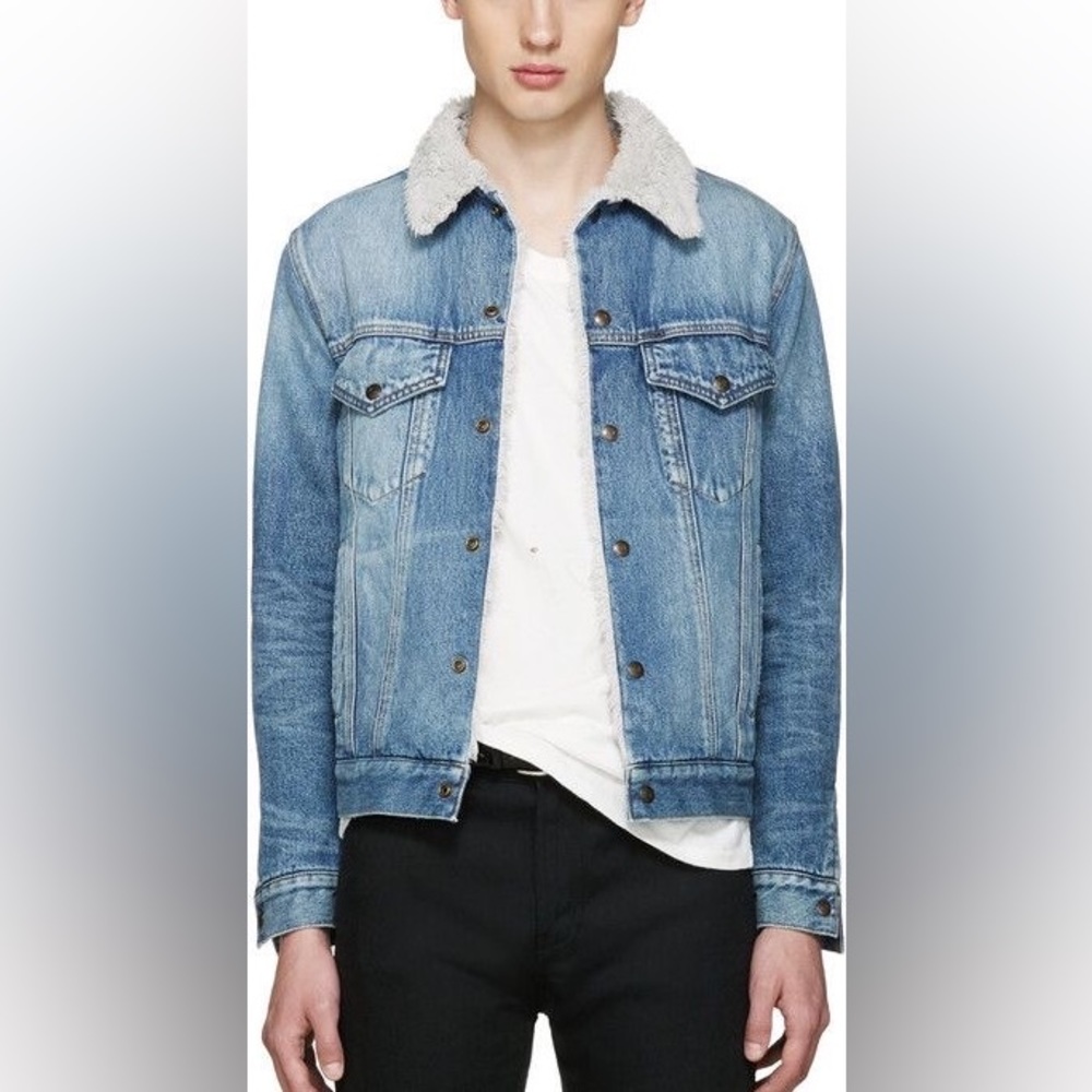 Saint laurent Denim Jacket - Faux Shearling Lined